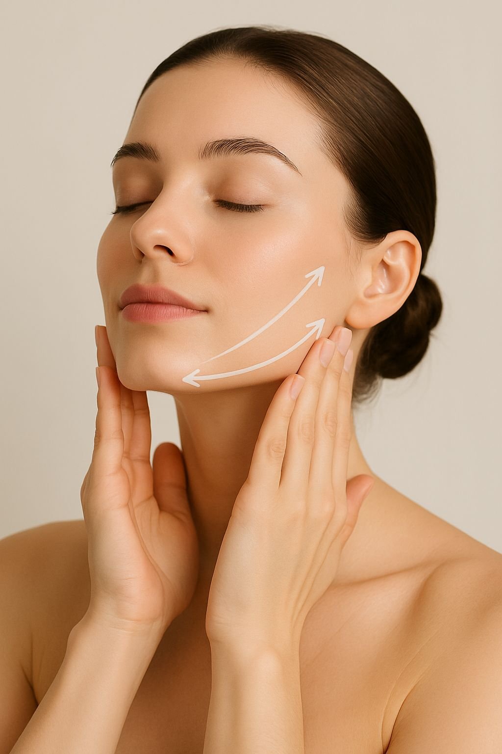 Double chin fat reduction and jawline styling for women